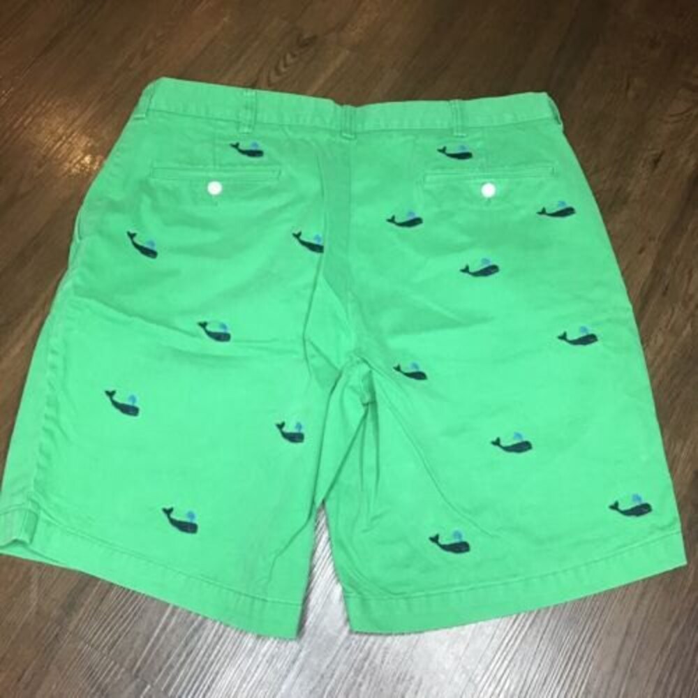 Polo Ralph Lauren Green With Blue Whales Embroidered Shorts Size 36